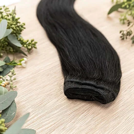 26 INCH CUSTOM MACHINE NOW SOLD IN 100 GRAM BUNDLE PACKS WITH 2 WEFTS IN EACH ORDER. CUSTOM ORDERS MAY TAKE 2 WEEKS FOR ORDERING PLUS SHIPPING TO ARRIVE. MACHINE WEFTS GIVE THE HIGHEST WEFT DENSITY, ALONG WITH THE ABILITY TO BE CUSTOM SIZED, COLORED AND C